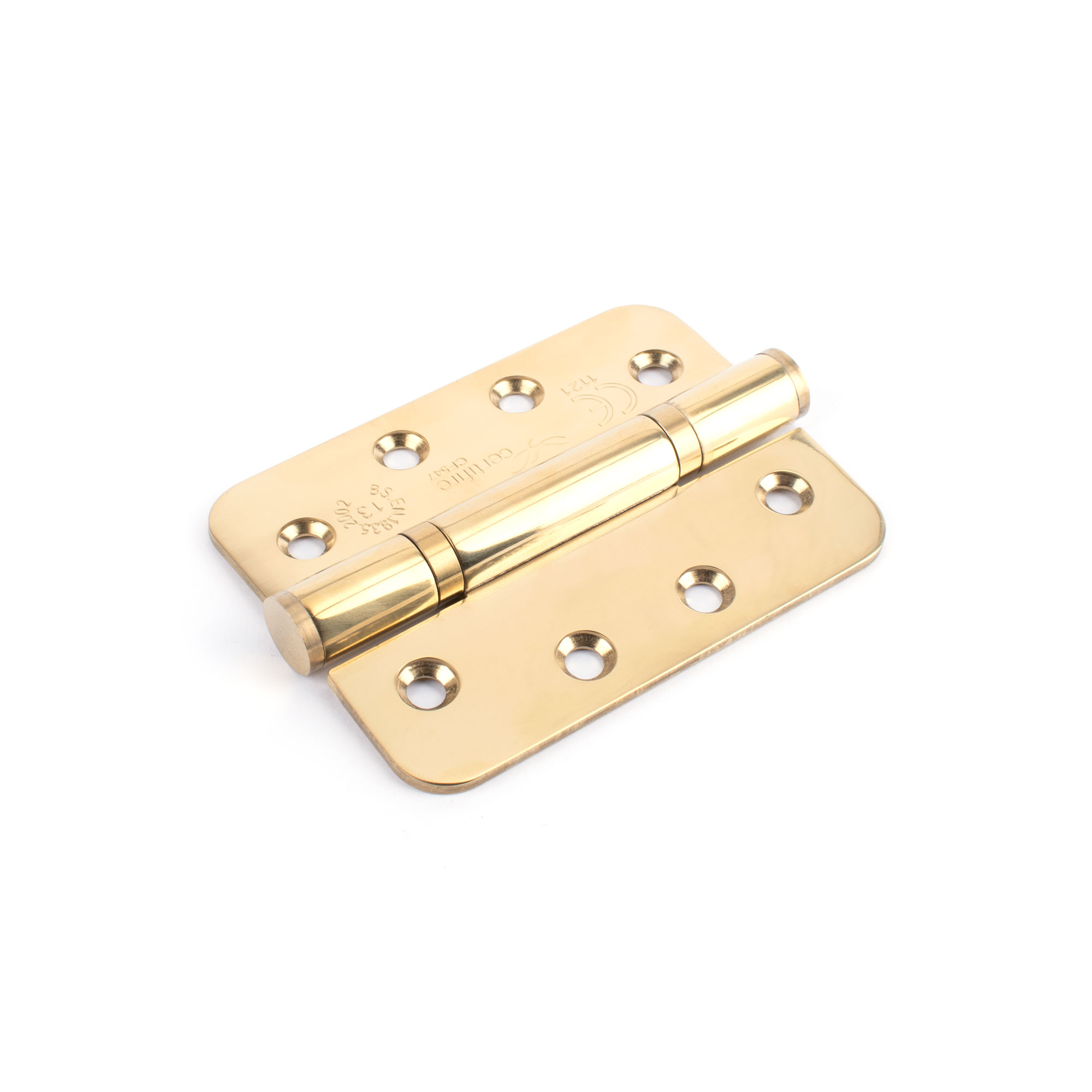 Sox Atom 4 Inch Stainless Steel Hinges Radius Edge (3 Pack) - Polished Brass